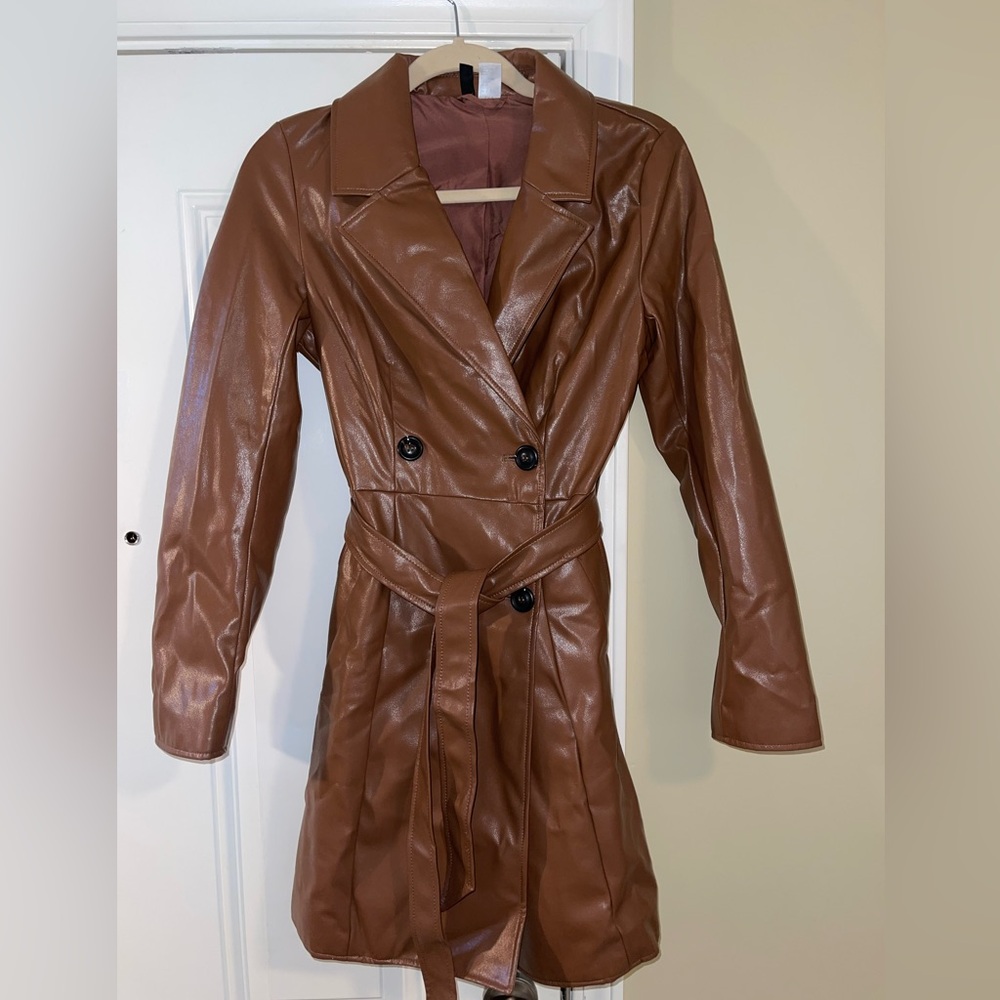 H&M Tan Double-Breasted Trench Coat